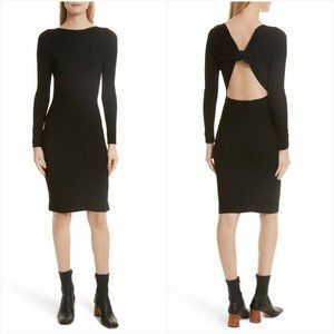 Helmut Lang NWT Black Dress Cut Out Open Back Rib LBD Large